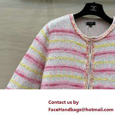 chanel Cotton & Mixed Fibers Pink & Multicolor JACKET P76604 2024 - Click Image to Close